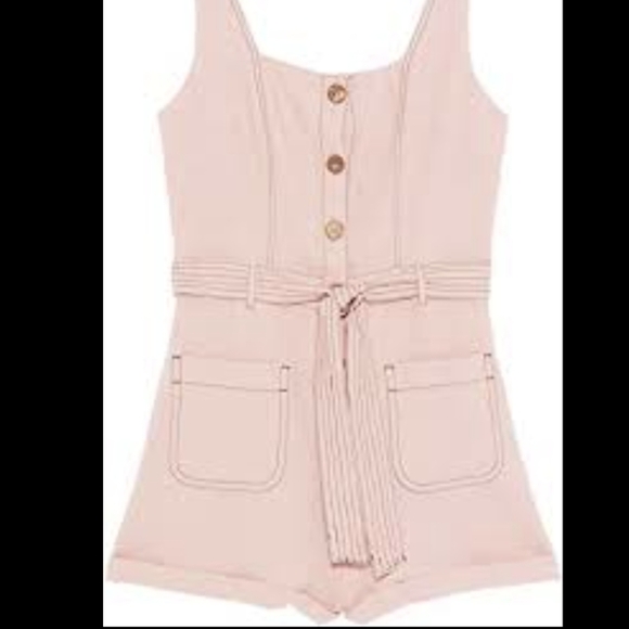 Zara linen cotton playsuit one piece romper xs - Picture 13 of 14